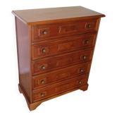 Original - Semainier / commode/chiffonnier 5 tiroirs - Style Louis Philippe - Noyer