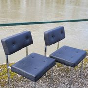 Paire de chaises en skaï design chromé - 1950s