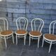 Set of 4 wooden bistro chairs turned dal vera
