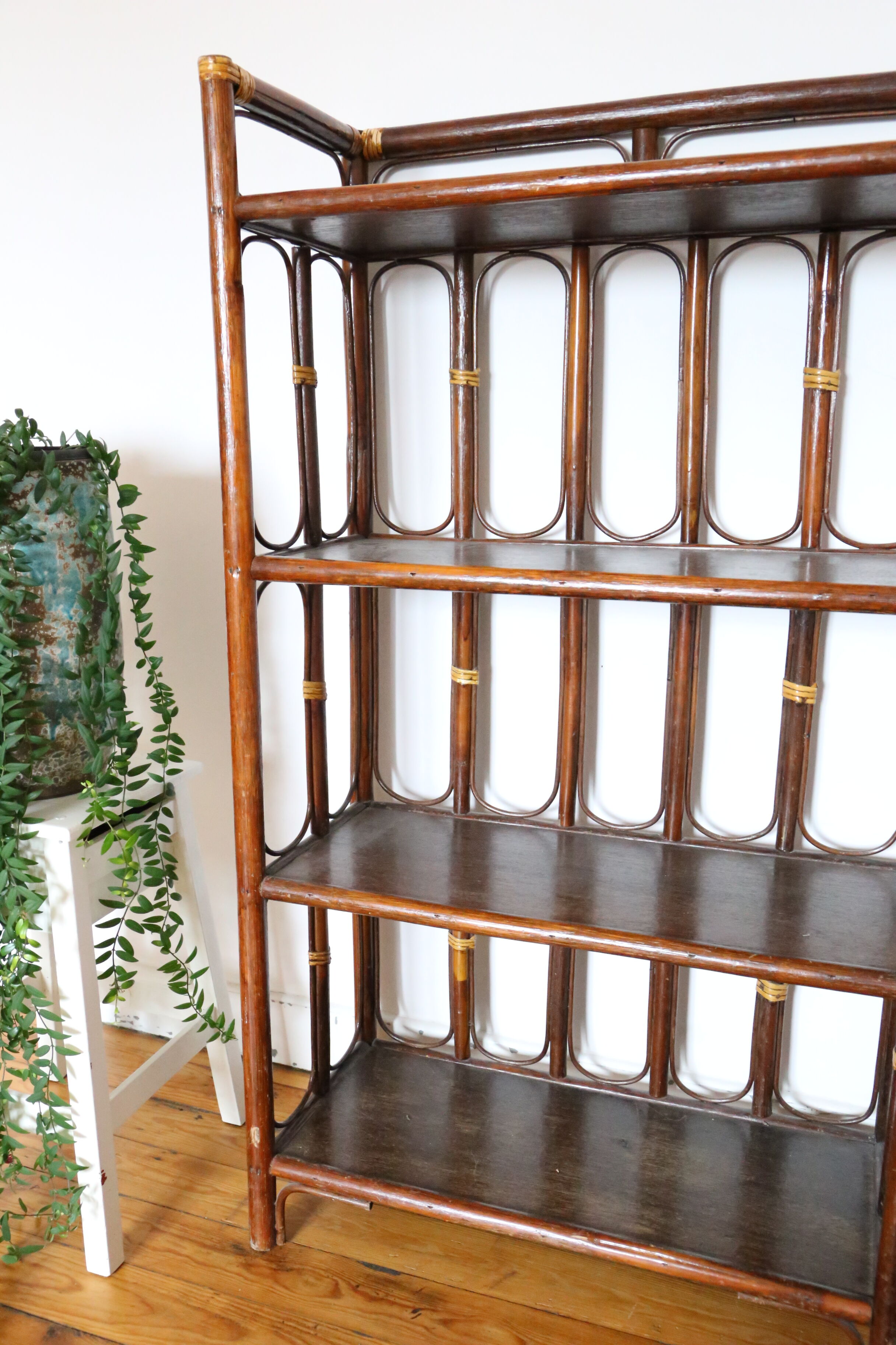 Large rattan shelf