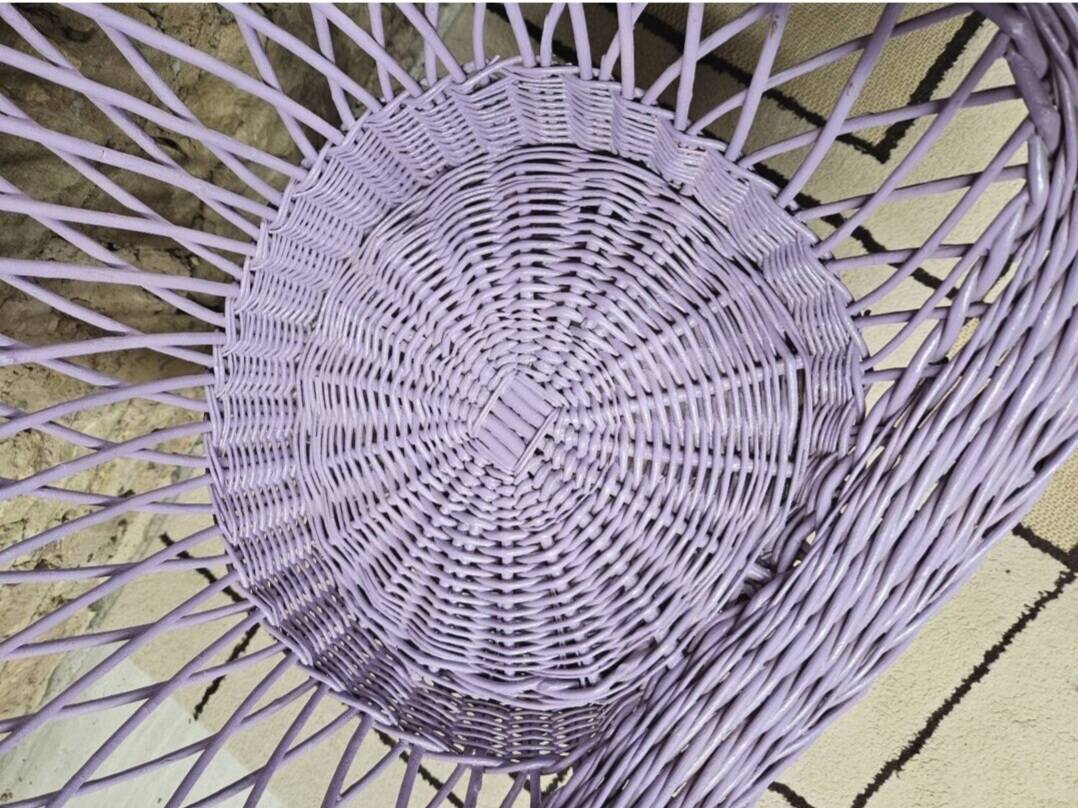 Pair of rattan and wicker armchairs, 1960s