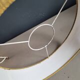 Suspension vintage globe en verre moulé et abat-jour