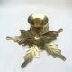 Brass candlestick in the shape of holly leaves _ bohemian chic candlestick