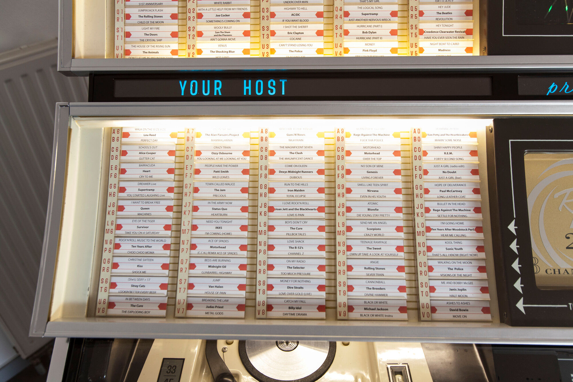Jukebox Rowe friend from 1963 model"Jal" capa 100 vinyl compilation pop, rock, metal from 1950 to 1990