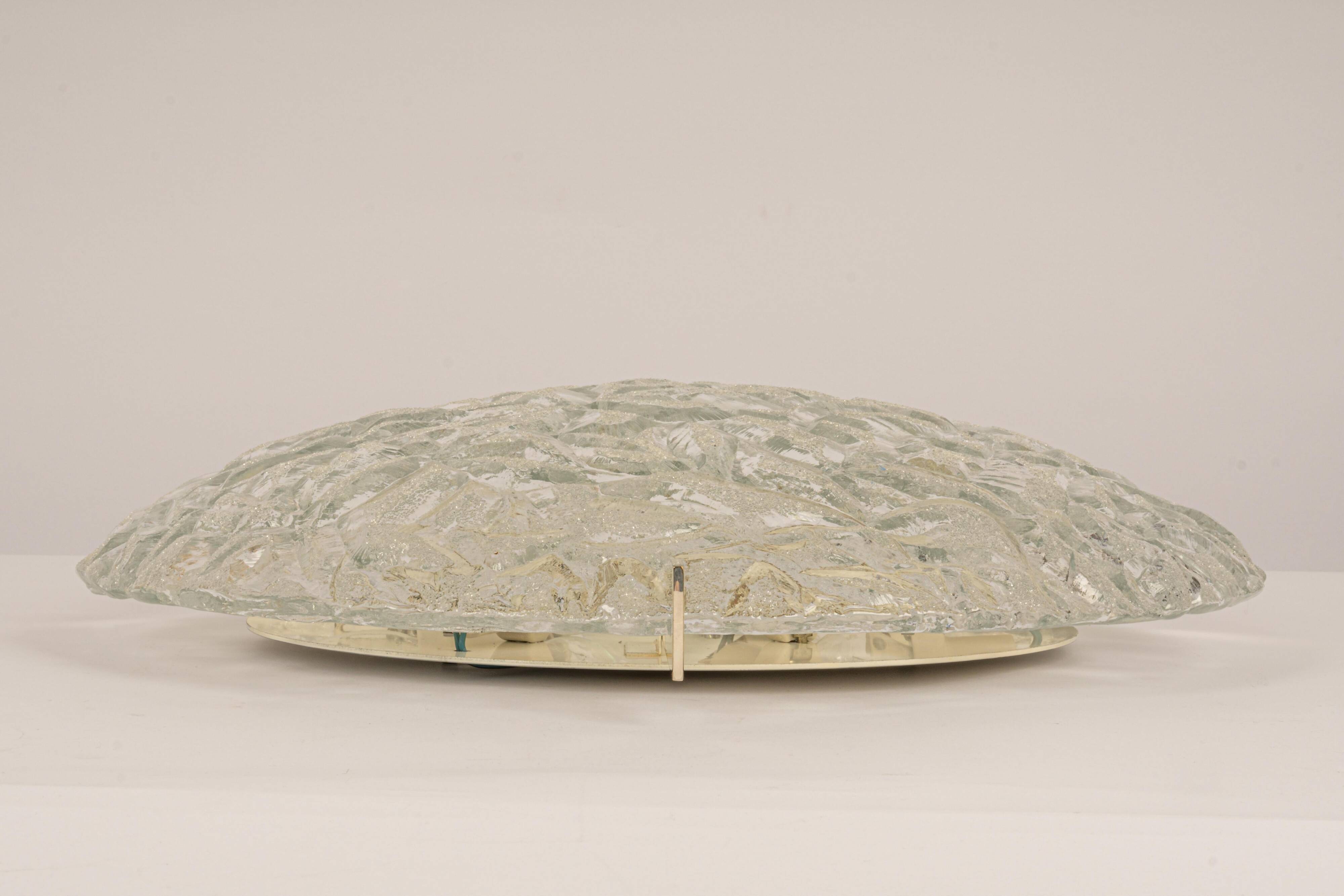 1 of 3 large Murano glass ceiling lights by Kaiser, Germany, 1960s.