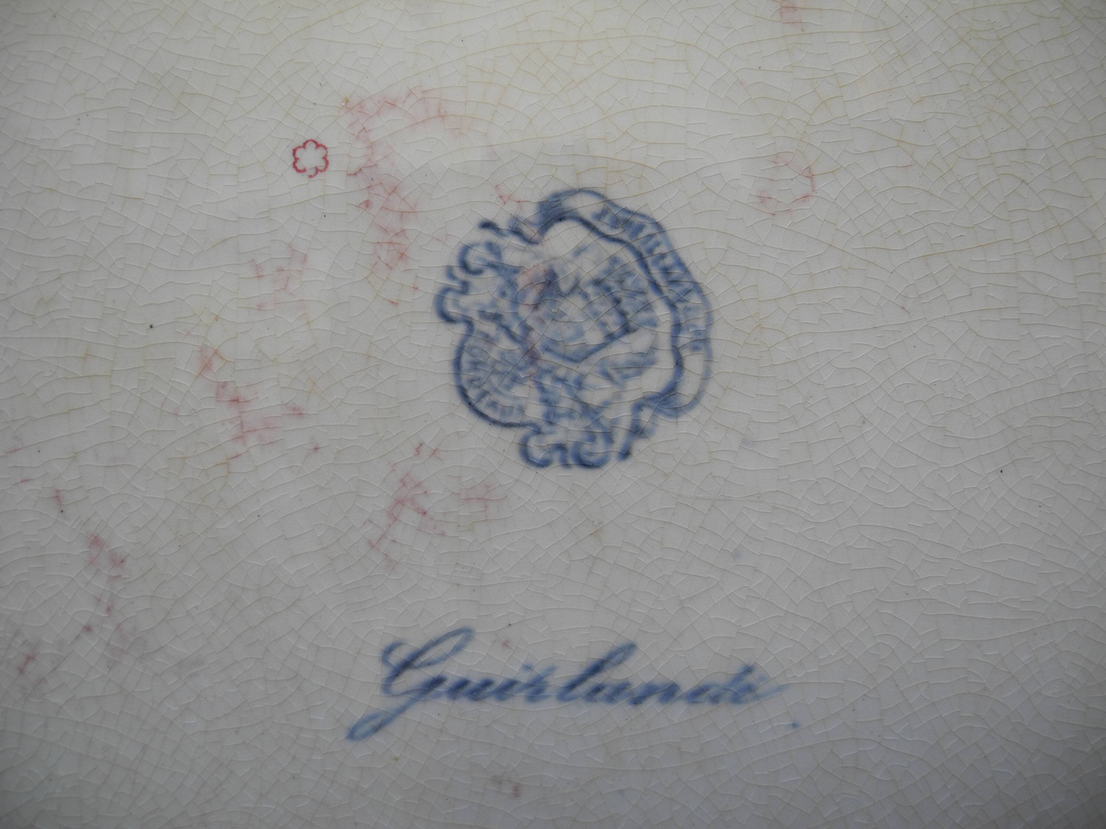 large old dish Vieillard Bordeaux Guirlande antique French dish 19th