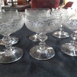 6 old champagne glasses