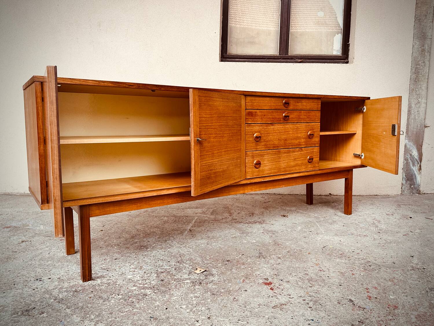 Sideboard, sideboard, vintage Scandinavian teak sideboard, 1960