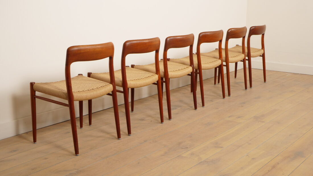 6 x vintage dining chairs | Niels Otto Møller | Model 75 | Teak