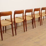 6 x vintage dining chairs | Niels Otto Møller | Model 75 | Teak