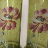 Pair of Legras vases in art nouveau enameled glass