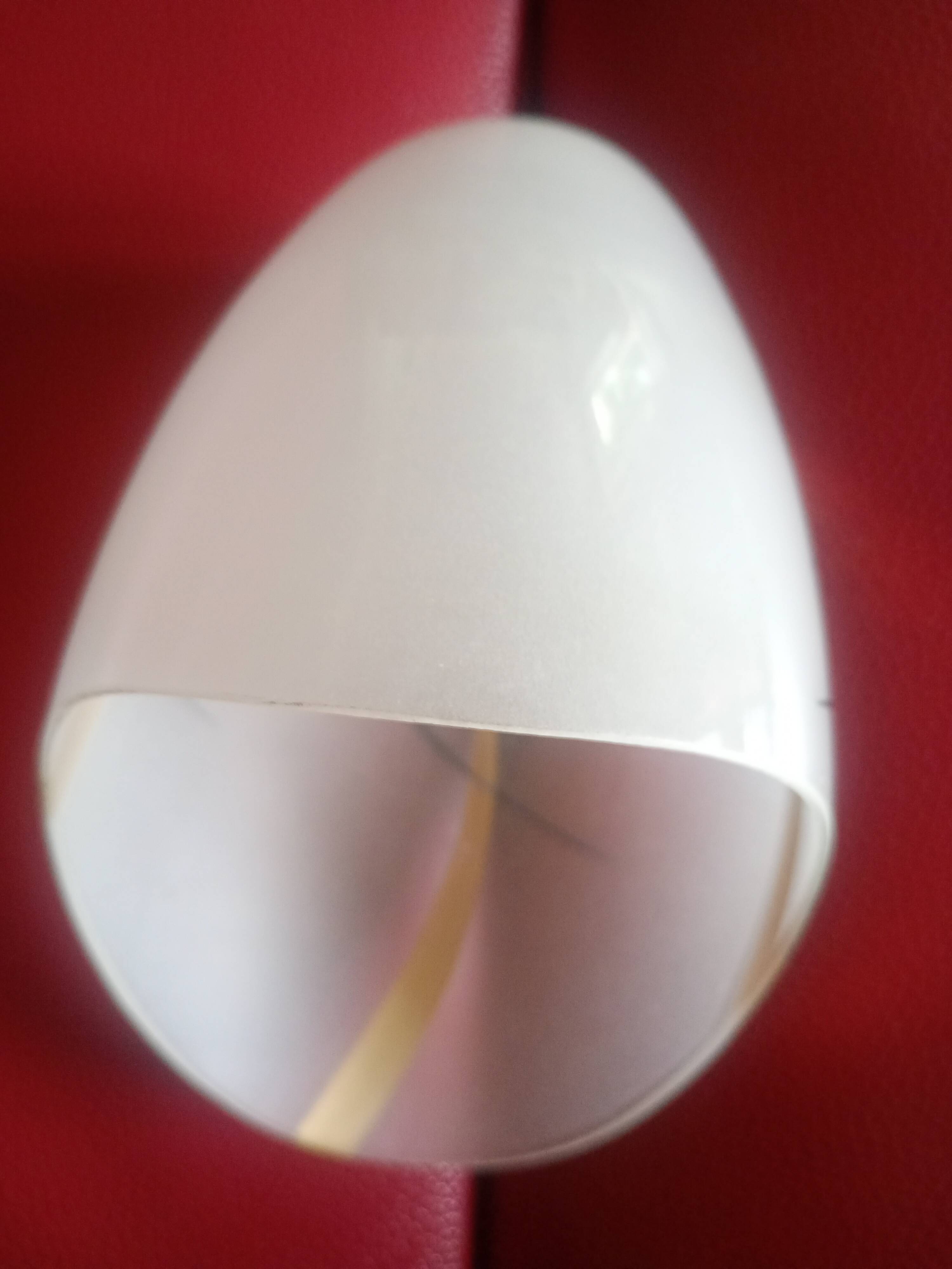 Tulipe abat-jour oblique verre dépoli - motif trait noir & dorure - vintage
