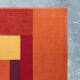 1970s Stunning Geometric Space Age Rug in Wool. Made in Italy