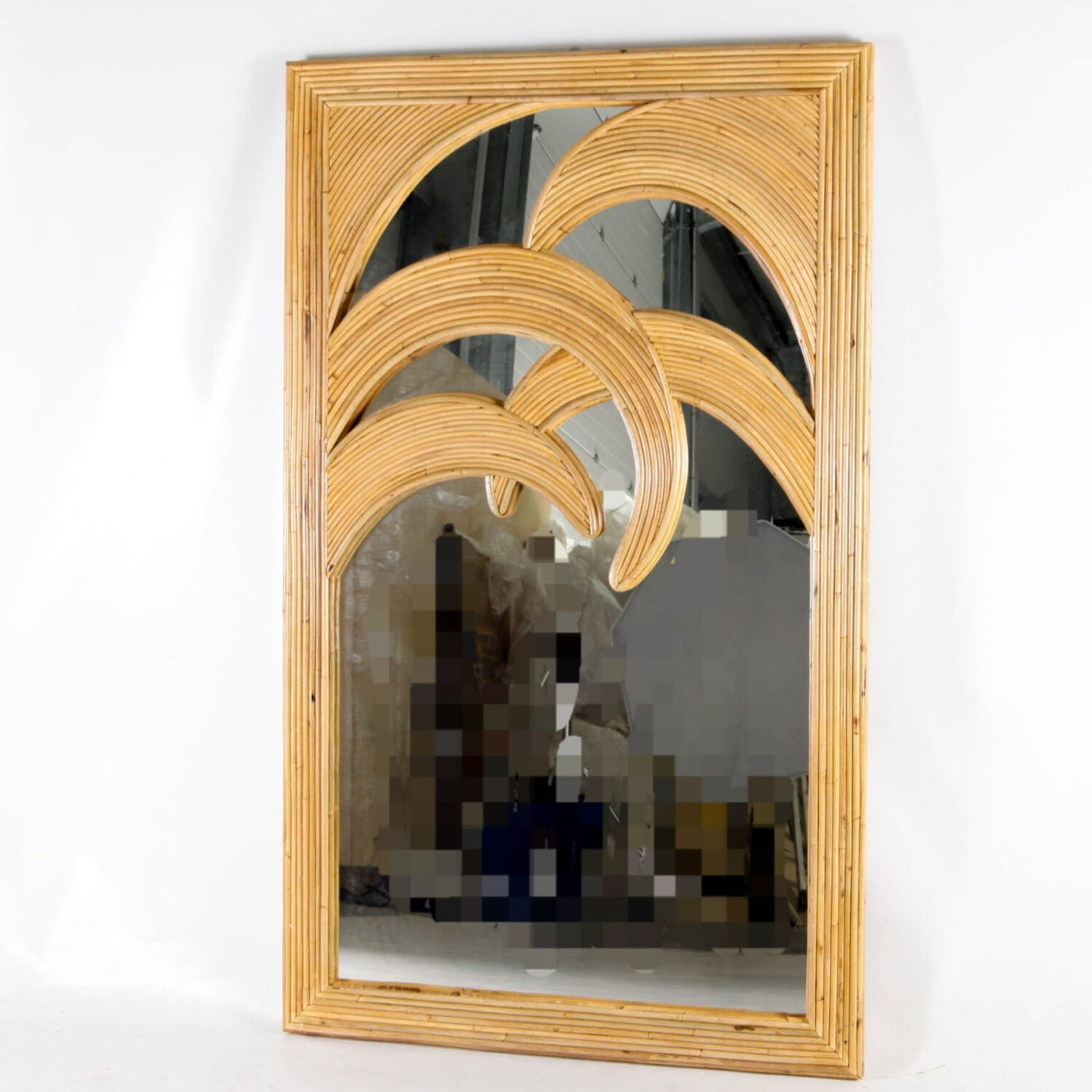 Rattan "palm tree" mirror