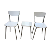 Lot of two formica chairs and a stool.vintage 60