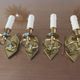 Series of 4 art deco sconces to lions in solid golden brass 40s 50s