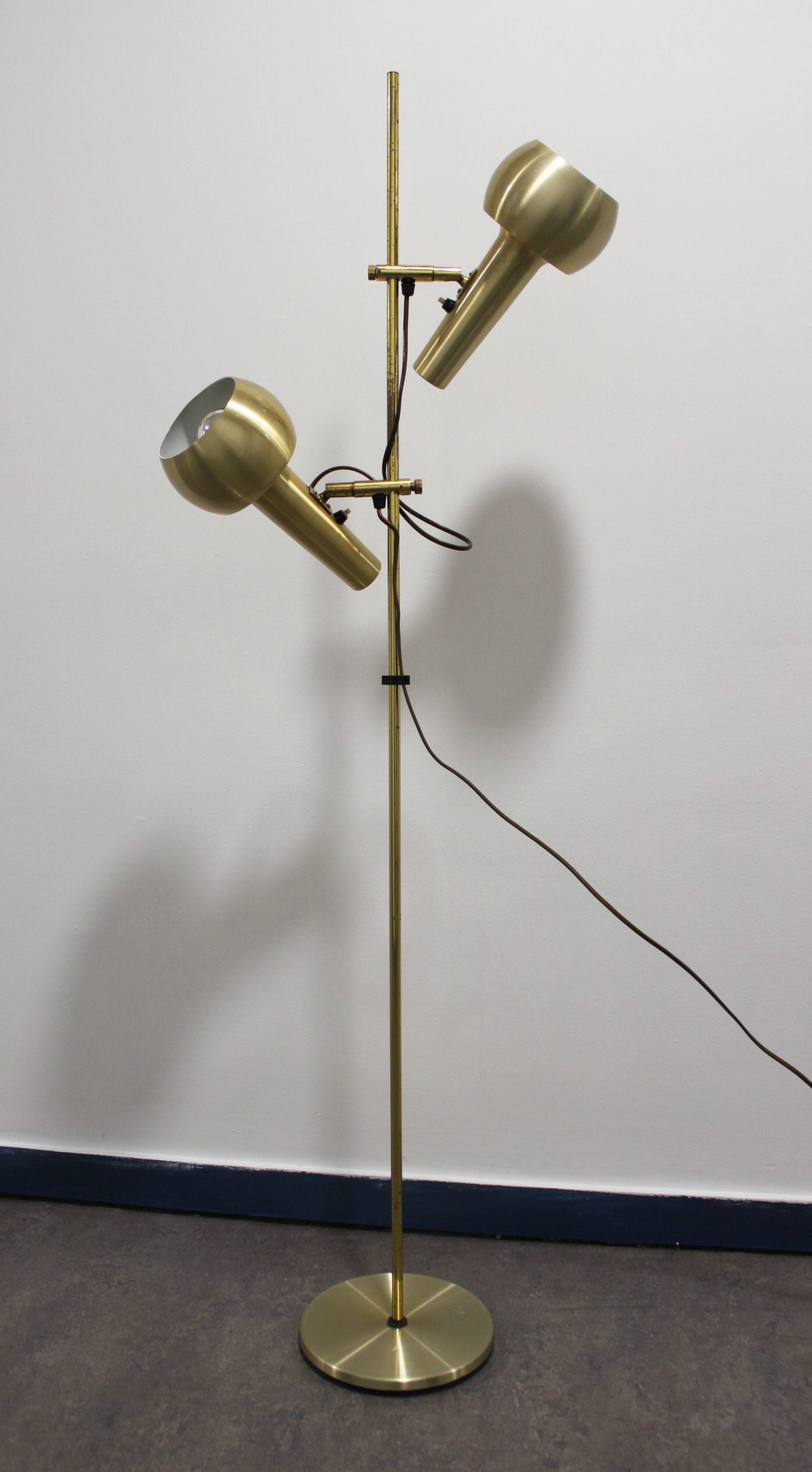 Vintage brass floor lamp, Hans Schmidt, 70s