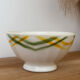 Ancien bol à facettes imprimé torchon jaune et vert