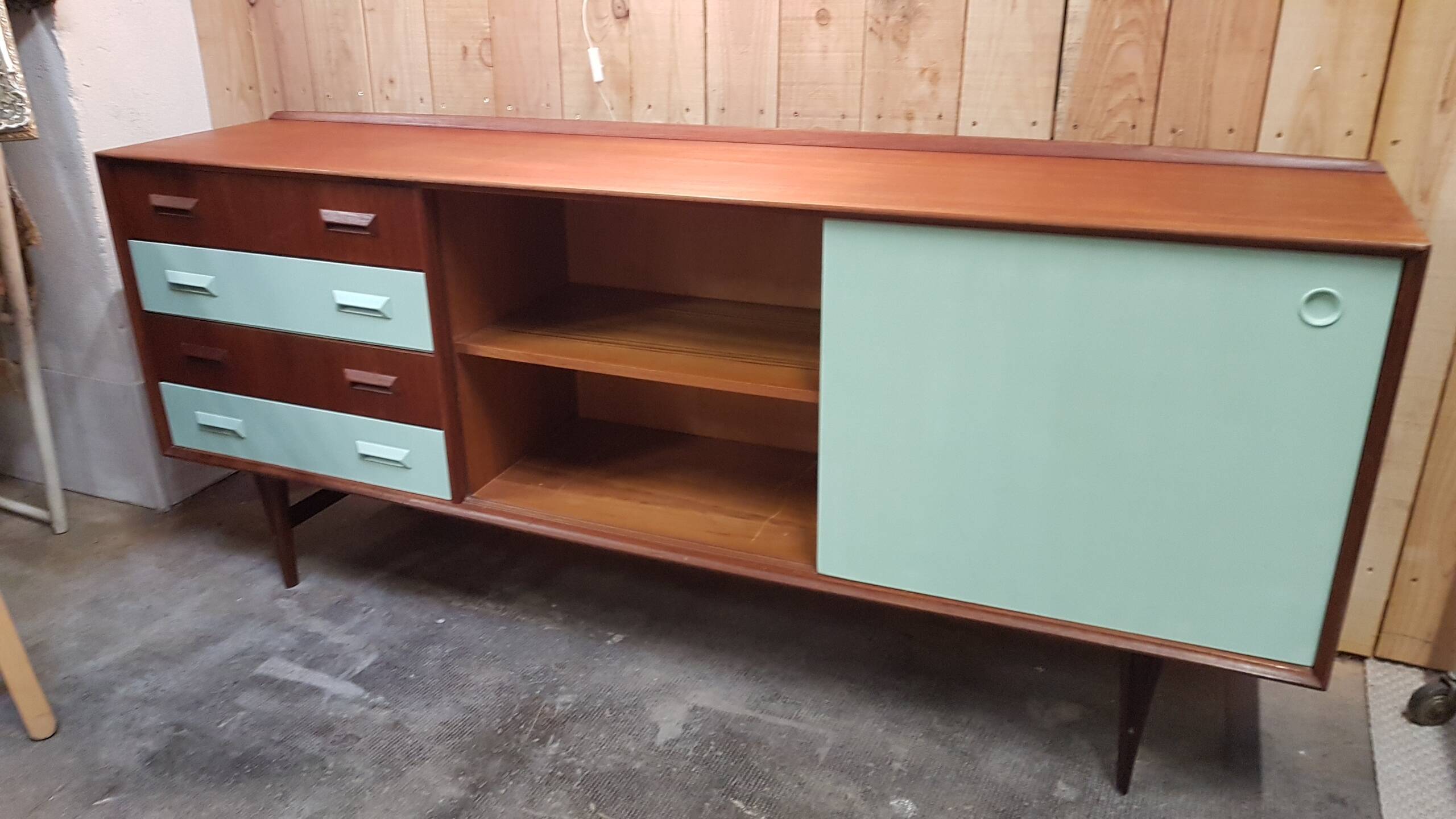 Scandinavian sideboard 1960 with sliding doors