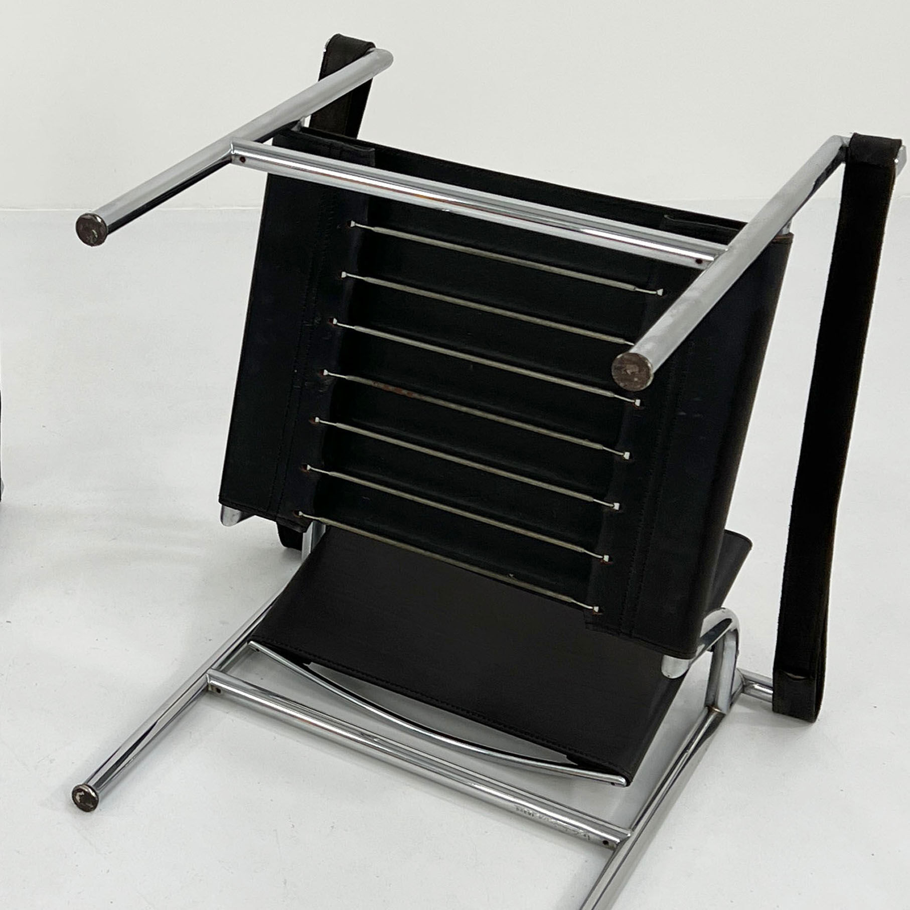 Black LC1 armchair by Le Corbusier for Cassina, 1970