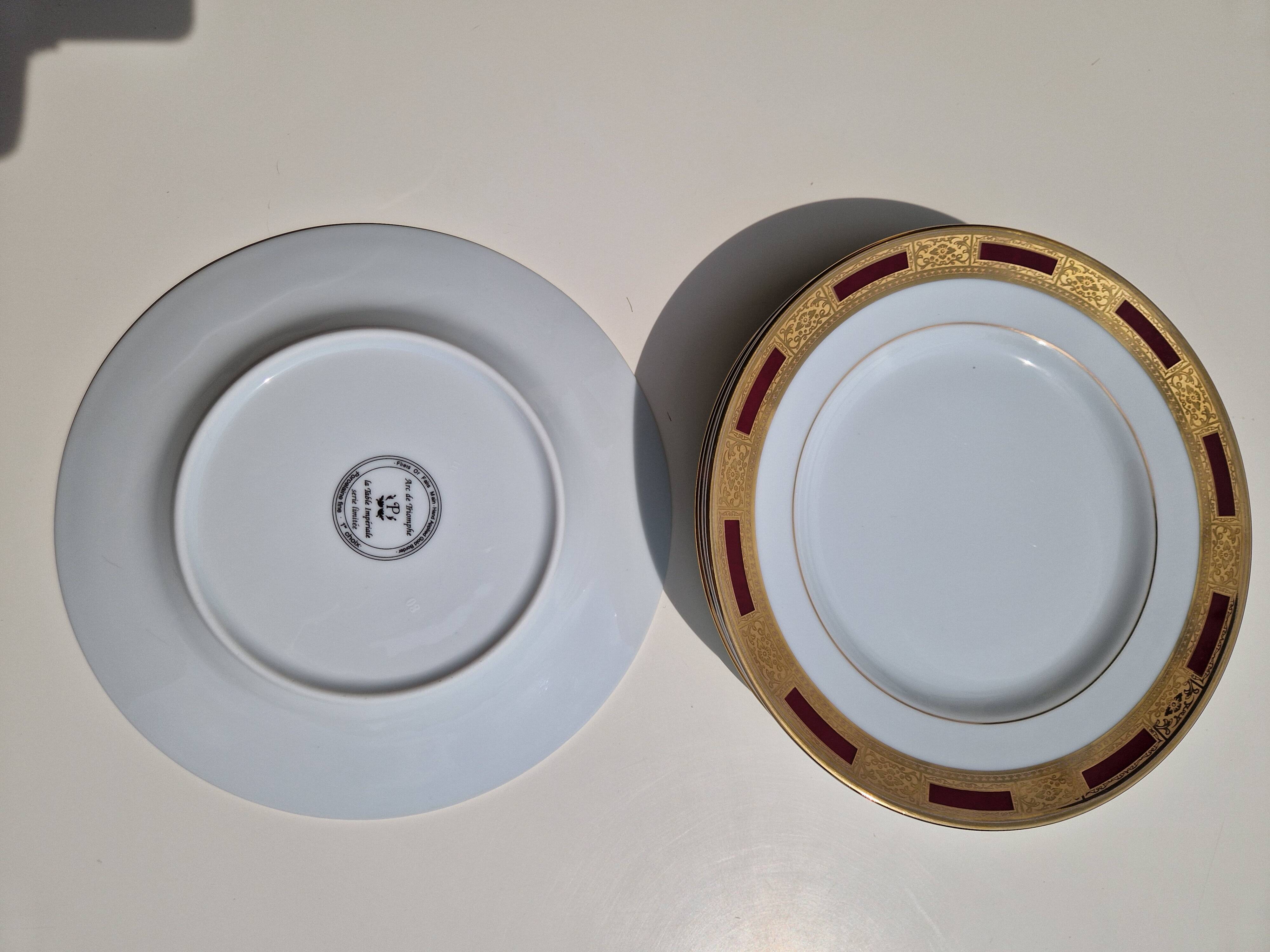 Dessert plates, fine porcelain, Arc de Triomphe, The Imperial Table