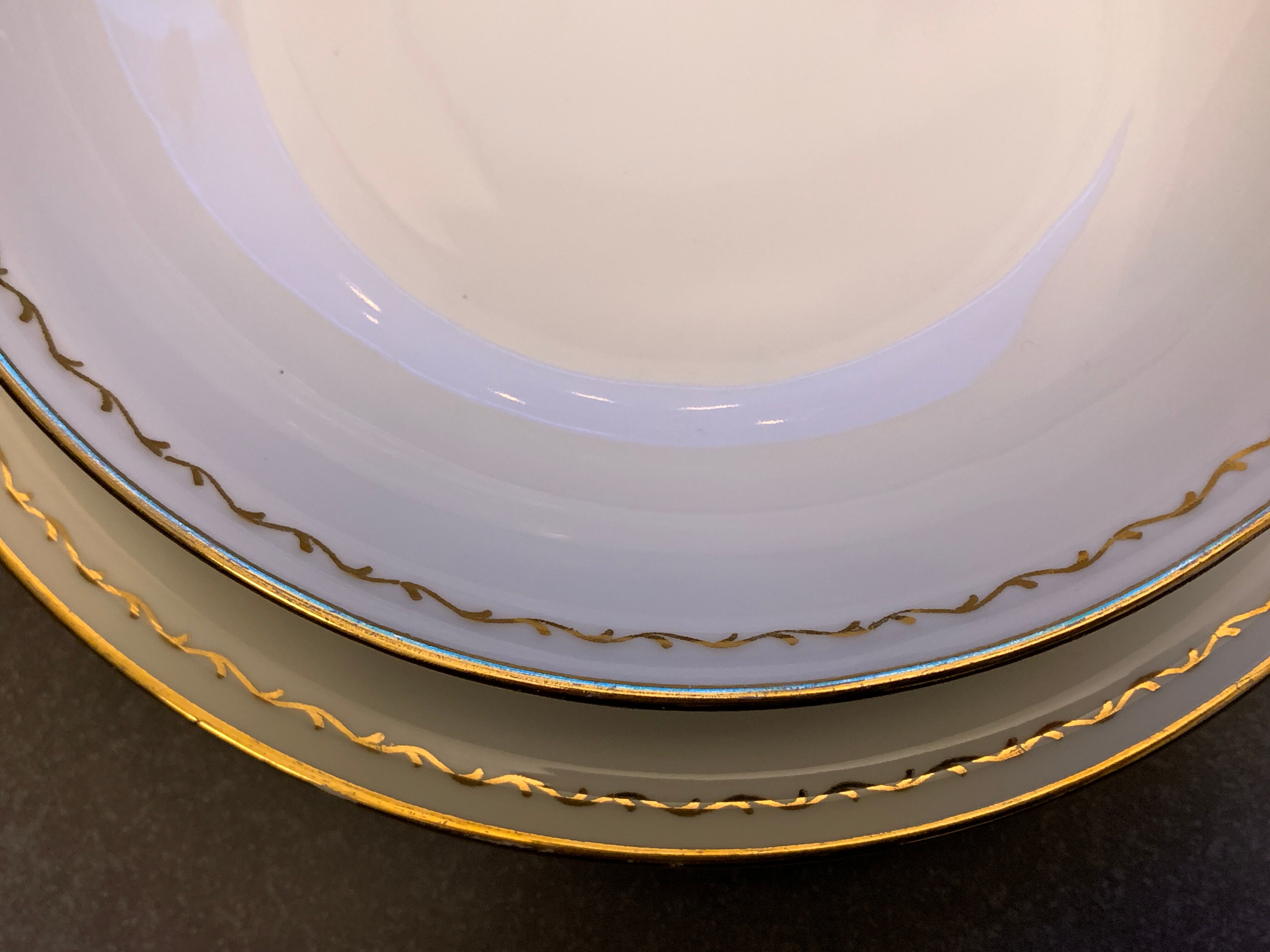 12 flat porcelain plates from Chartres sur Cher, Tiffonnet et Cie