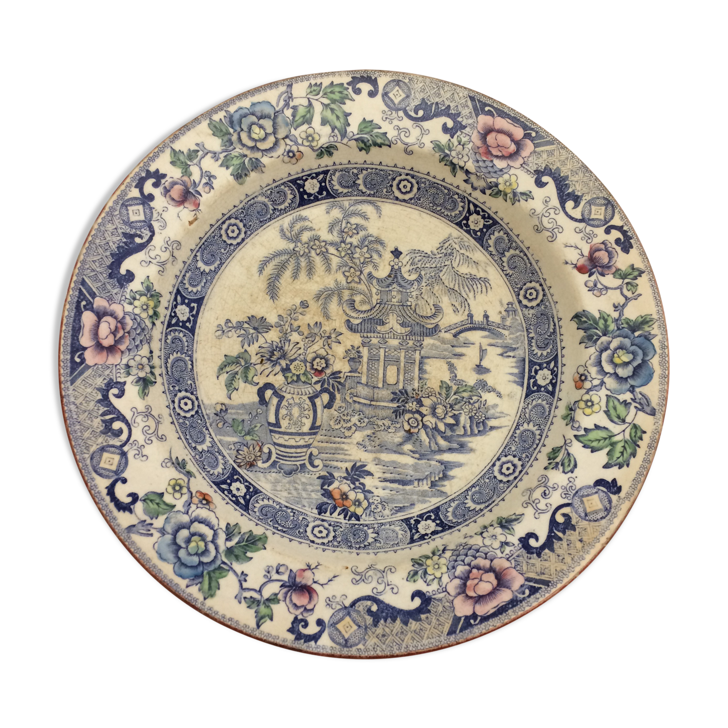 Ancient dish Terre de Fer Creil - Montereau