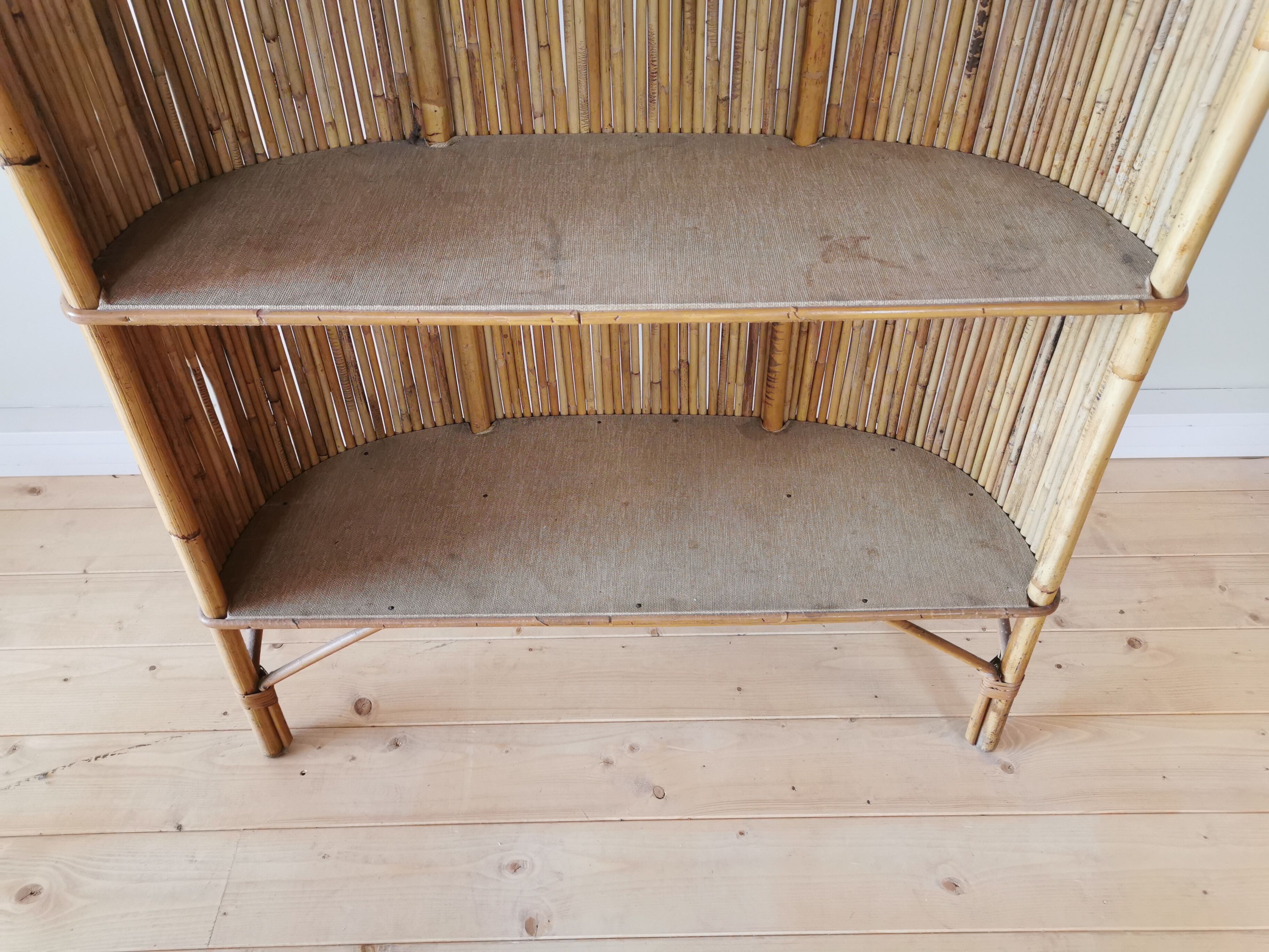 Bar et tabourets en rotin des années 50/60