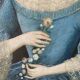 Louis XV table oil on canvas frame with gold leaf.