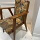 Fauteuil vintage bois et tissu fleuri