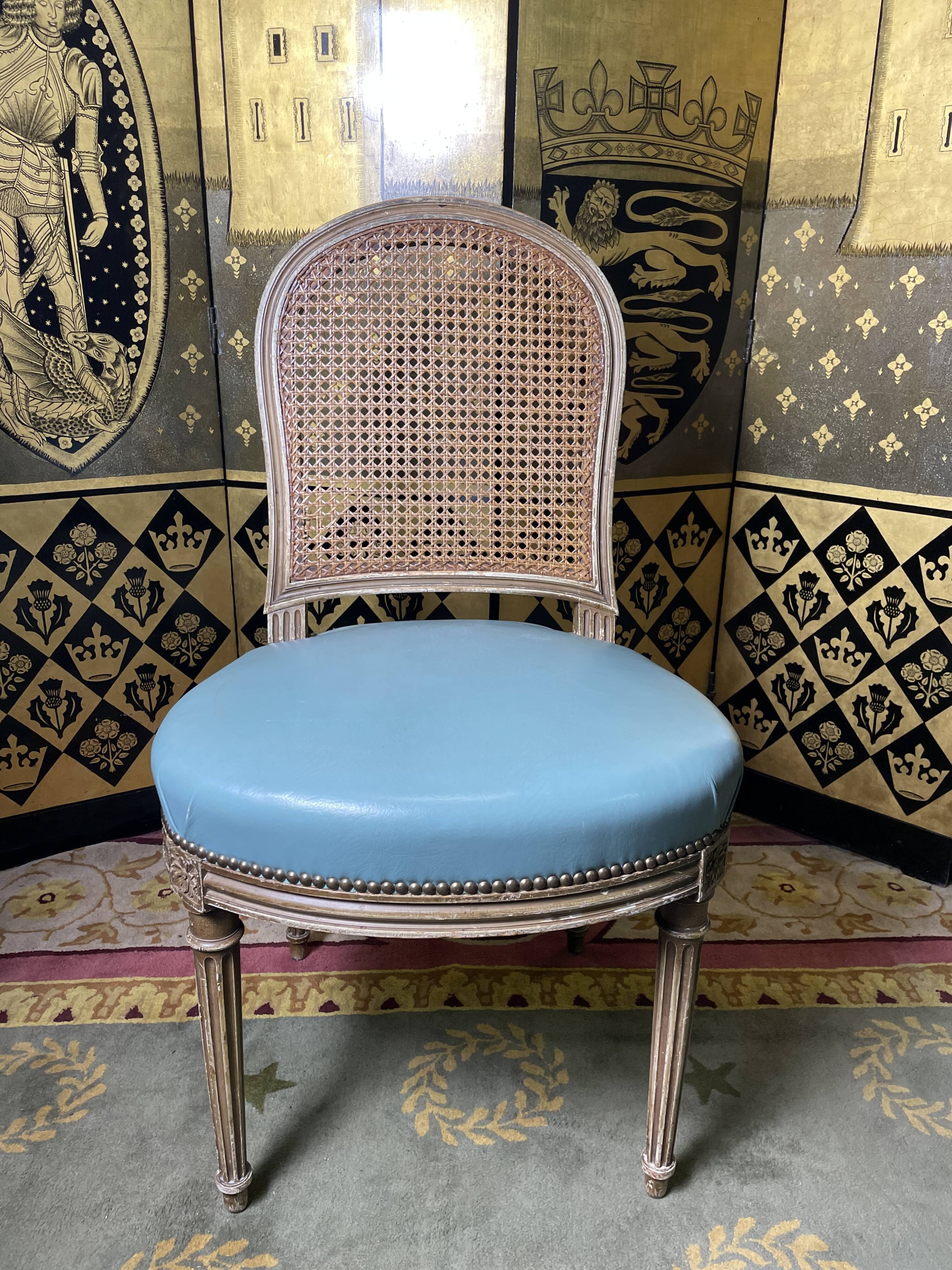 Suite of 6 Louis XVI style chairs signed Gouffé Paris