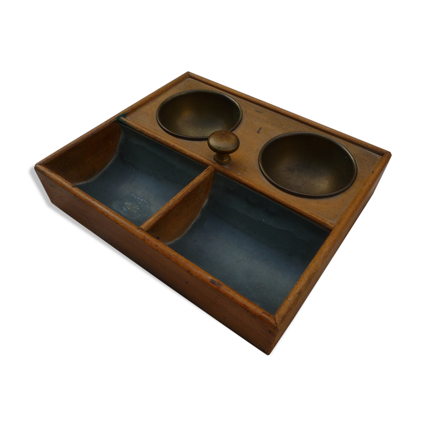 Former counter, wood and metal mint