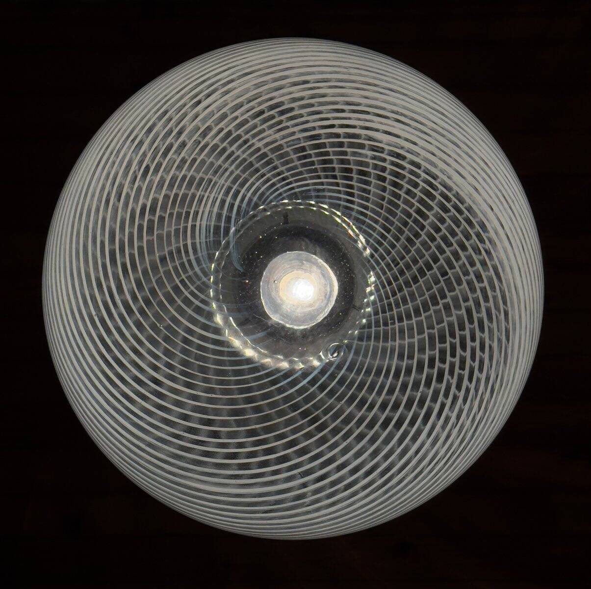 Vintage Swirl Murano pendant lamp, Italy, 1970s