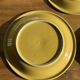 Set of 3 large flat green Italian plates D28.5