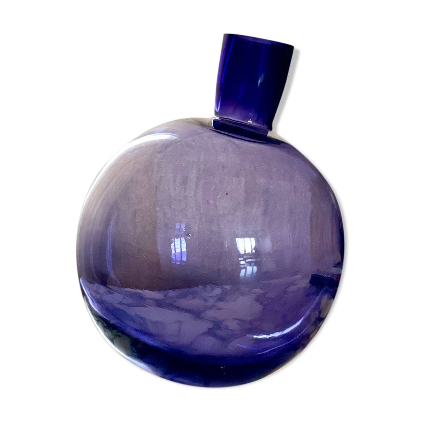 Purple vase inclined