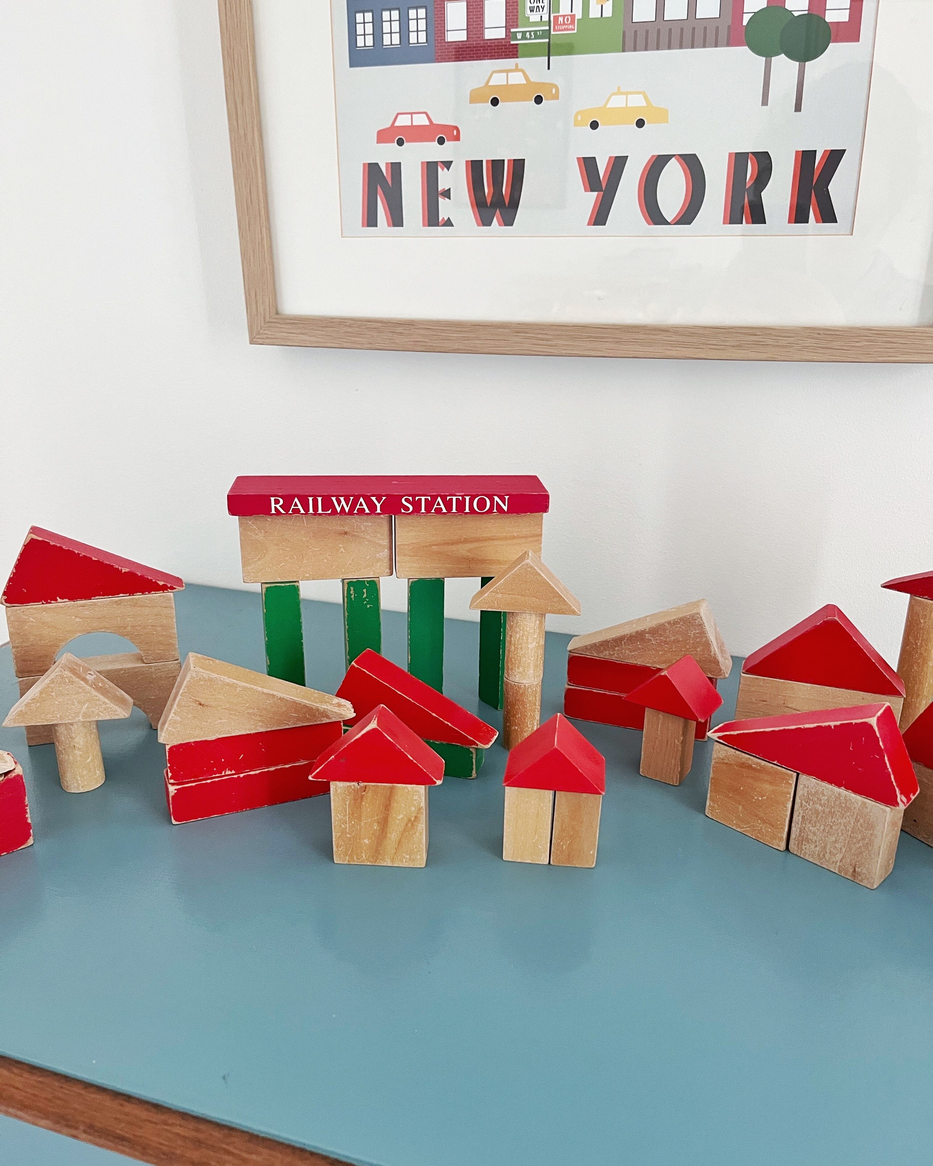 Vintage wooden construction toy