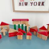 Vintage wooden construction toy