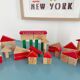 Jeu de construction en bois vintage