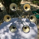 6-lamp vintage 70'S chrome pendant light