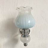 Pair of vintage glass tulip wall lights