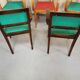 Lot 5 armchairs bridge skai and wood - red green