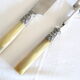 Set de couverts de service gravés initiales CR, en métal inoxydable, vintage