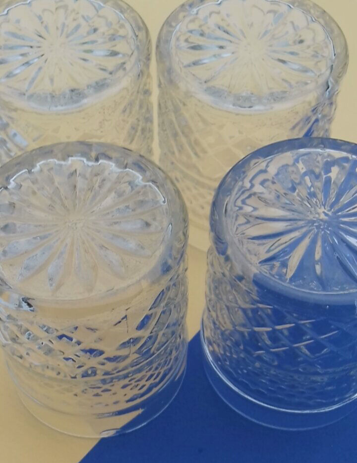 4 vintage whisky glasses