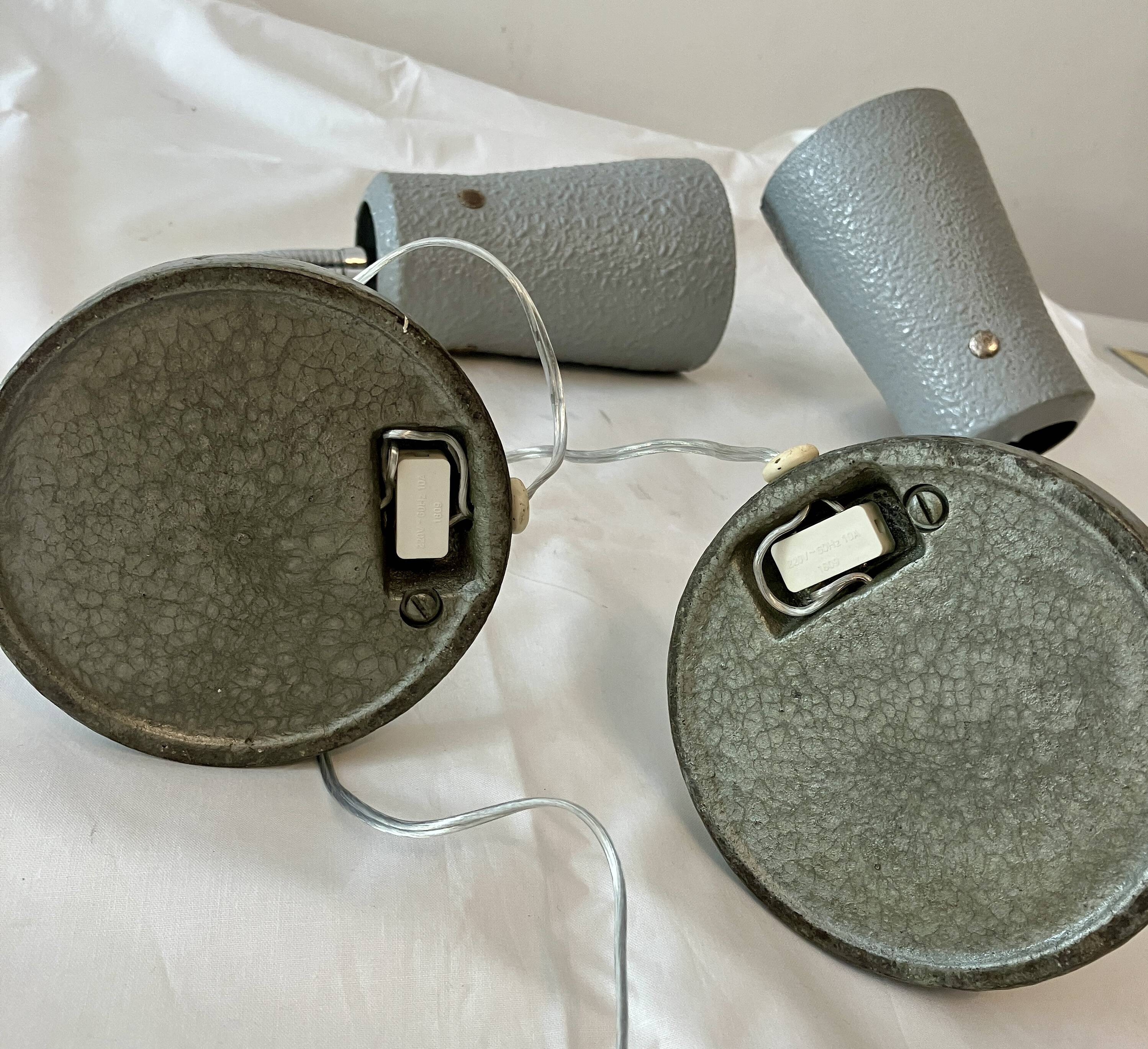Pair of cogit workshop lamps