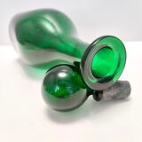 Vintage Green Hand-Blown Glass Bottle, Empoli, Italy