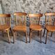 Ensemble vintage de 4 chaises bistrot françaises par Baumann & Luterma, bois de hêtre, années 1950
