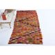 Vintage Turkish Hand-Knotted Wool Cotton Red Kilim Runner Rug 103x220