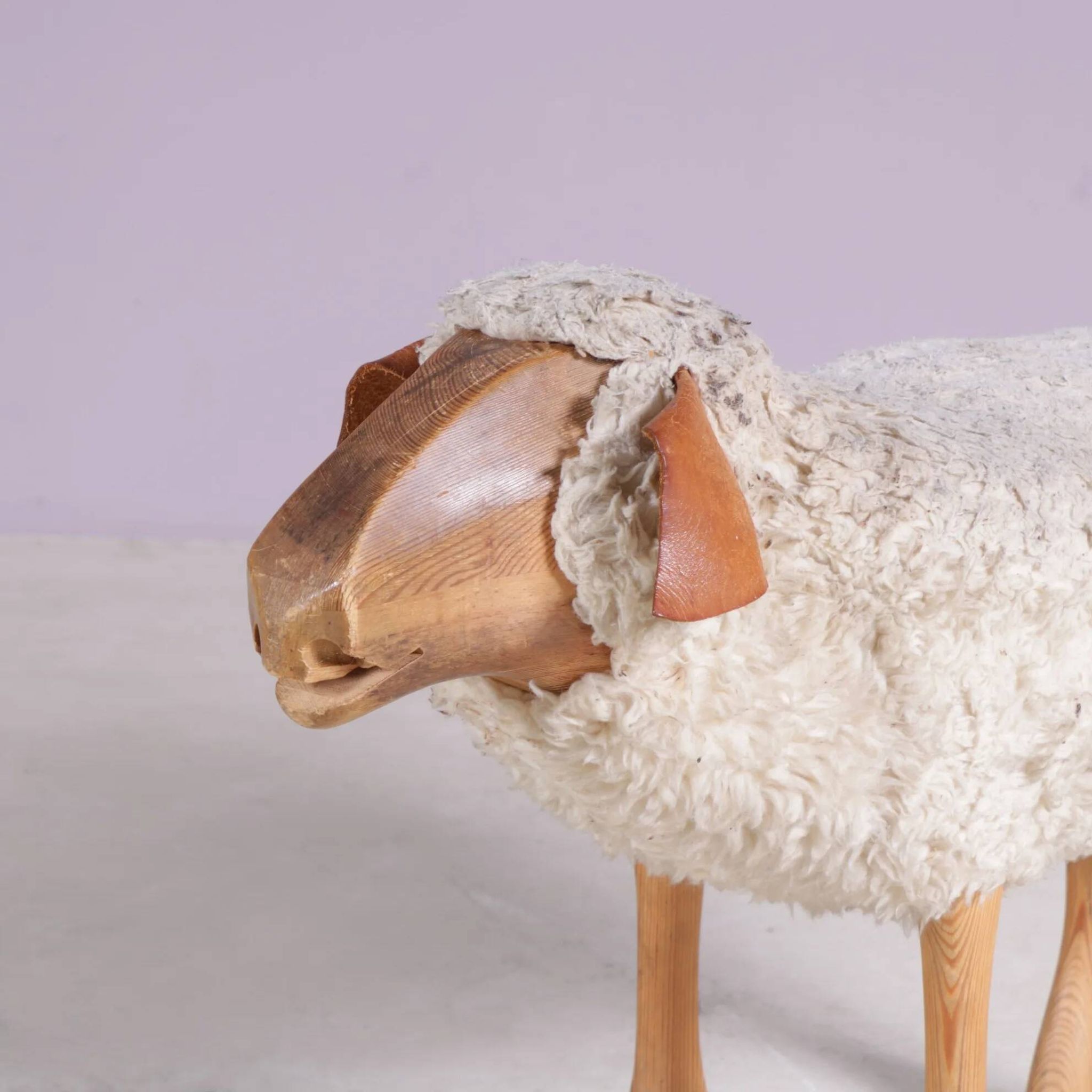 Sculpture, tabouret mouton par Peter Krafft, Allemagne années 1960