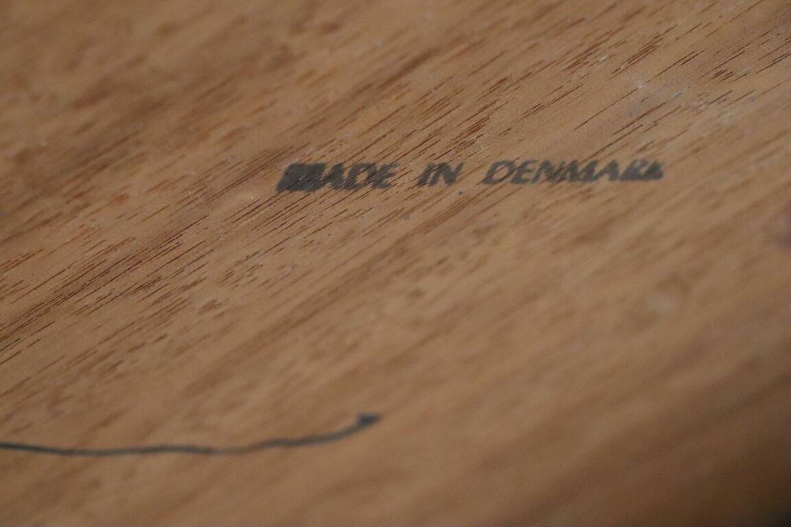 Vintage Danish teak and black lacquered metal table, 1950s