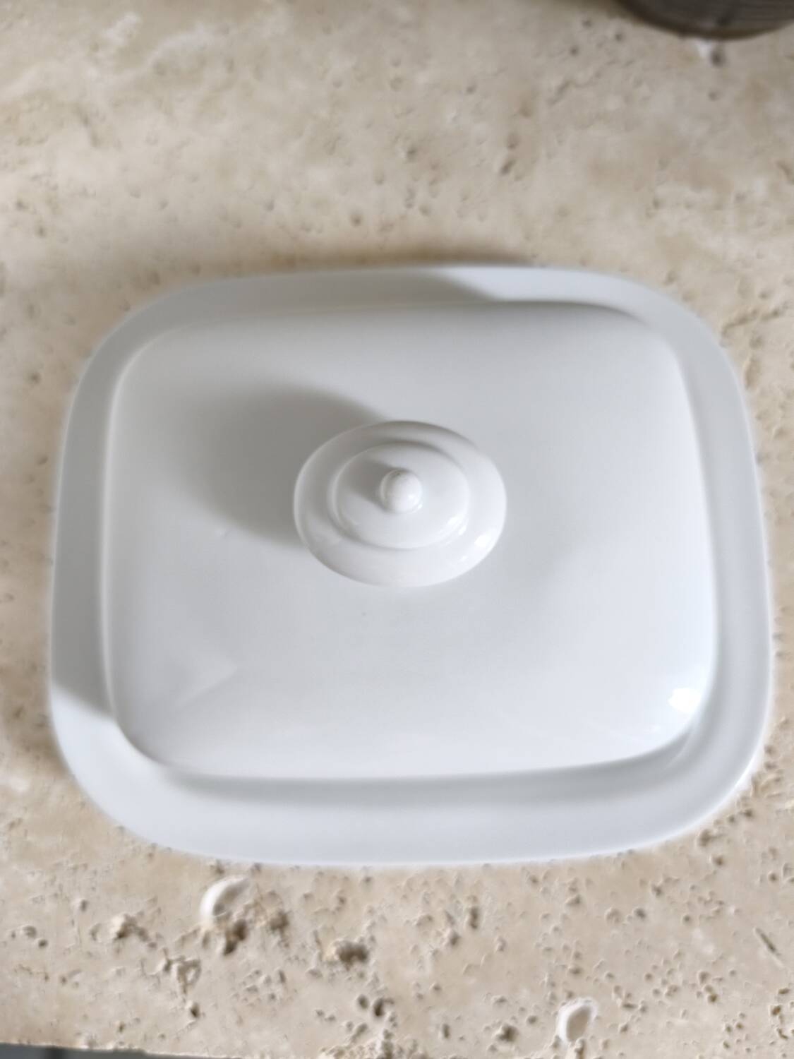 White porcelain butter dish
